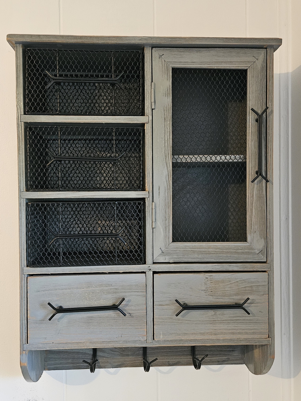 Farmhouse Style Rustic gray style Wall Cabinet Storage